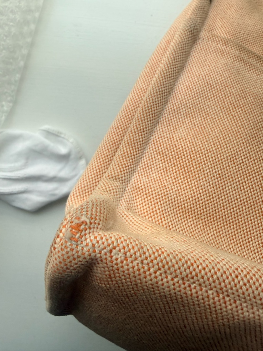 Authentic Hermès MM (medium) tote in the iconic cream canvas/  signature orange - Picture 13 of 16